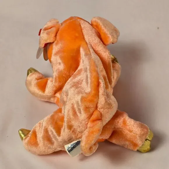 Vintage TY Zodiac Pig Plush | 7” Stuffed Animal | Peach & Fuchsia | 2000 Collect - Picture 4 of 9